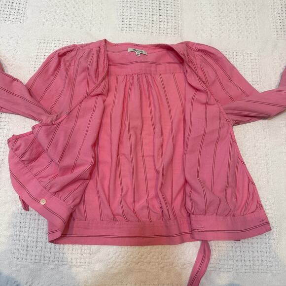 Madewell small striped wrap side tie wrap top blouse TB 2788 - Picture 6 of 11